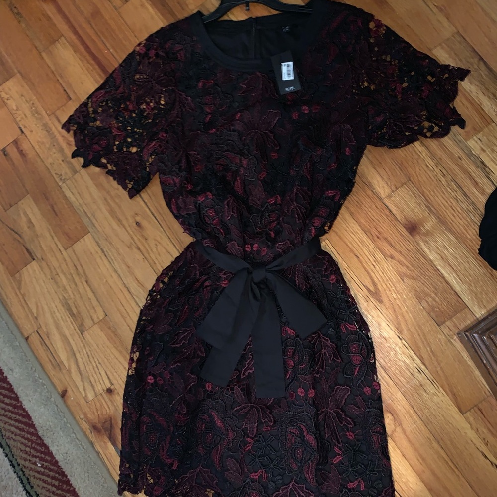 lace black and red dress